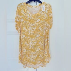Lane Bryant Bright Yellow and White Blouse Top Size 18 / 20